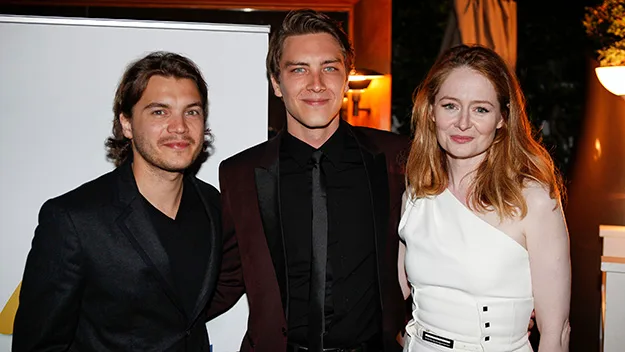 Hollywood actor Emile Hirsch with the scholarship's winner Cody Fern and Aussie actress Miranda Otto.