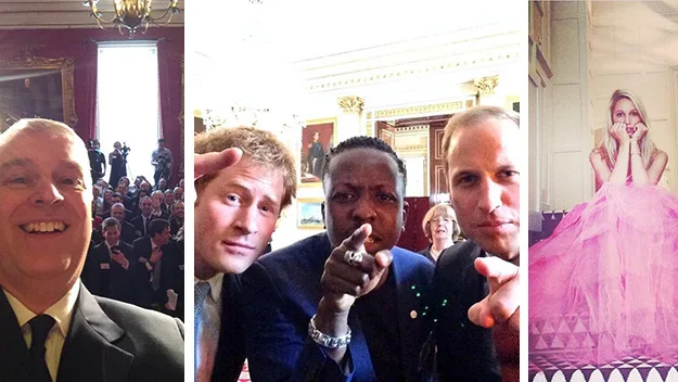 Prince Andrew selfie, Prince Harry selfie