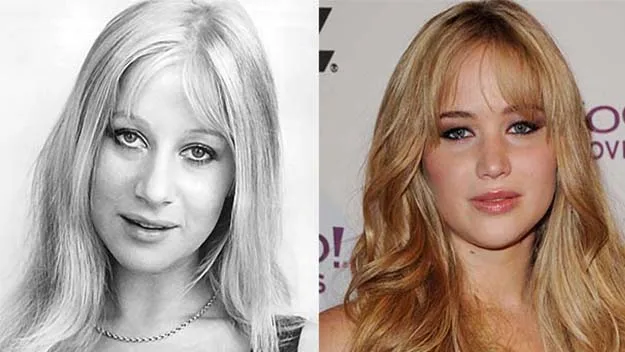 Young Helen Mirren and Jennifer Lawrence
