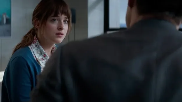 Dakota Johnson as Anastasia Steele.