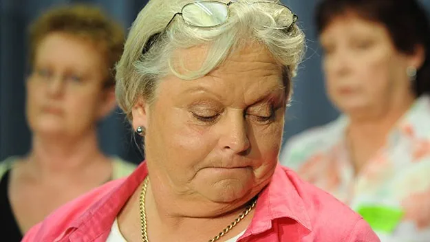 Carolyn Dewaegeneire, who had her external genitalia removed by Reeves, was at the court today.
