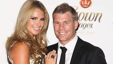 Candice Falzon and David Warner