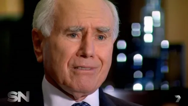 John Howard in an emotional interview on Channel 7's Sunday Night program