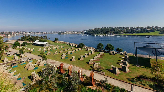 Cockatoo Island's campground.