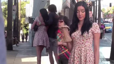 Girl acts drunk in public during social experiment. 