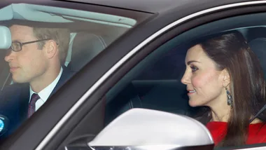 Prince William and Kate Middleton in car