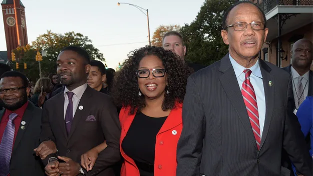 Oprah marching for civil rights