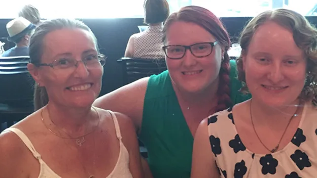 Reader Samantha Tough (centre) with her mother Gai Golder (left) and her sister Peta (right).
