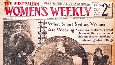 Front cover of The Australian Women's Weekly magazine, June 10, 1933, featuring elegantly dressed women in garden settings.