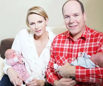 Princess Charlene, Prince Albert and their twins