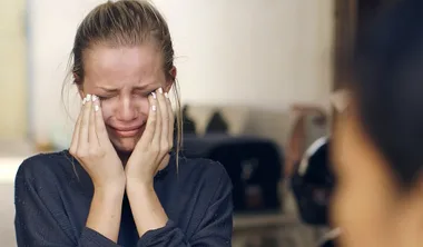 One of the bloggers breaks down in the trailer.
