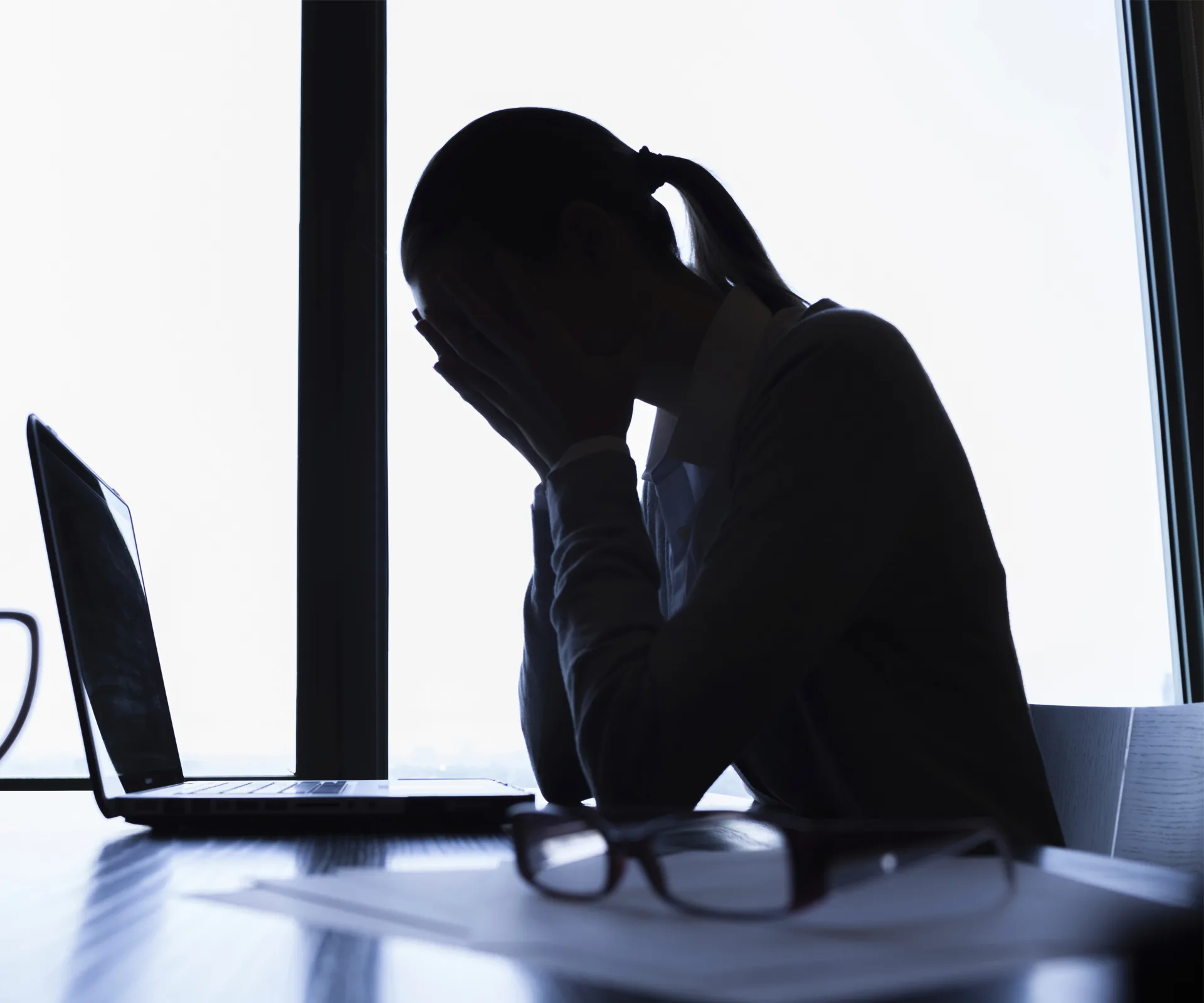 Woman suffering from mental health problems