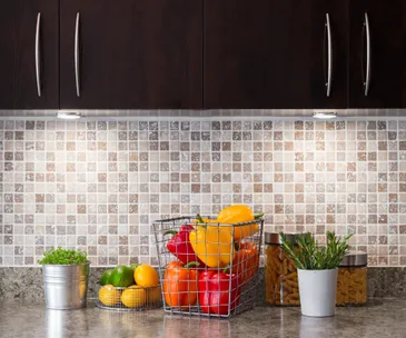 fruit and vegetables on kitchen counter