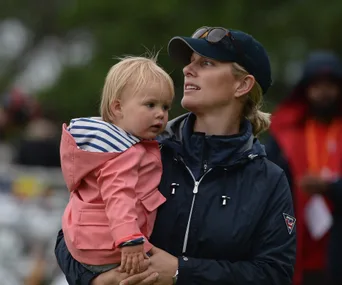 She got it from her mama! Mia Tindall starts riding lessons