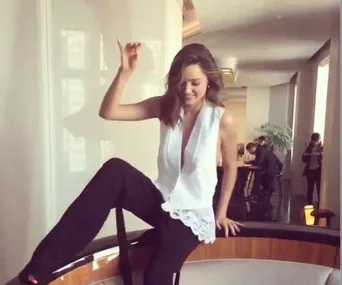 Miranda Kerr takes a tumble
