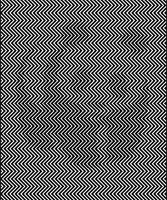 Zigzag black and white optical illusion with a hidden panda among the pattern.