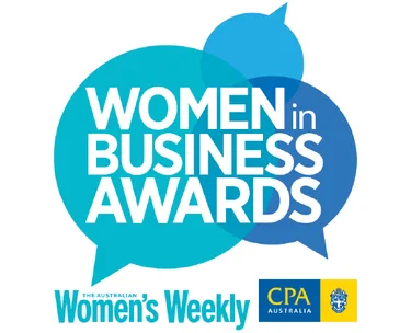 Women in Business Awards logo featuring The Australian Women's Weekly and CPA Australia logos.