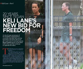 Keli Lane behind bars in prison setting, headline reads "Keli Lane's New Bid for Freedom."