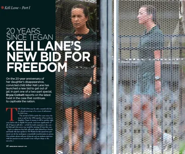 Keli Lane behind bars in prison setting, headline reads "Keli Lane's New Bid for Freedom."