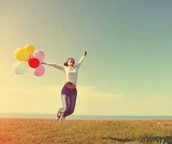 jumping happy