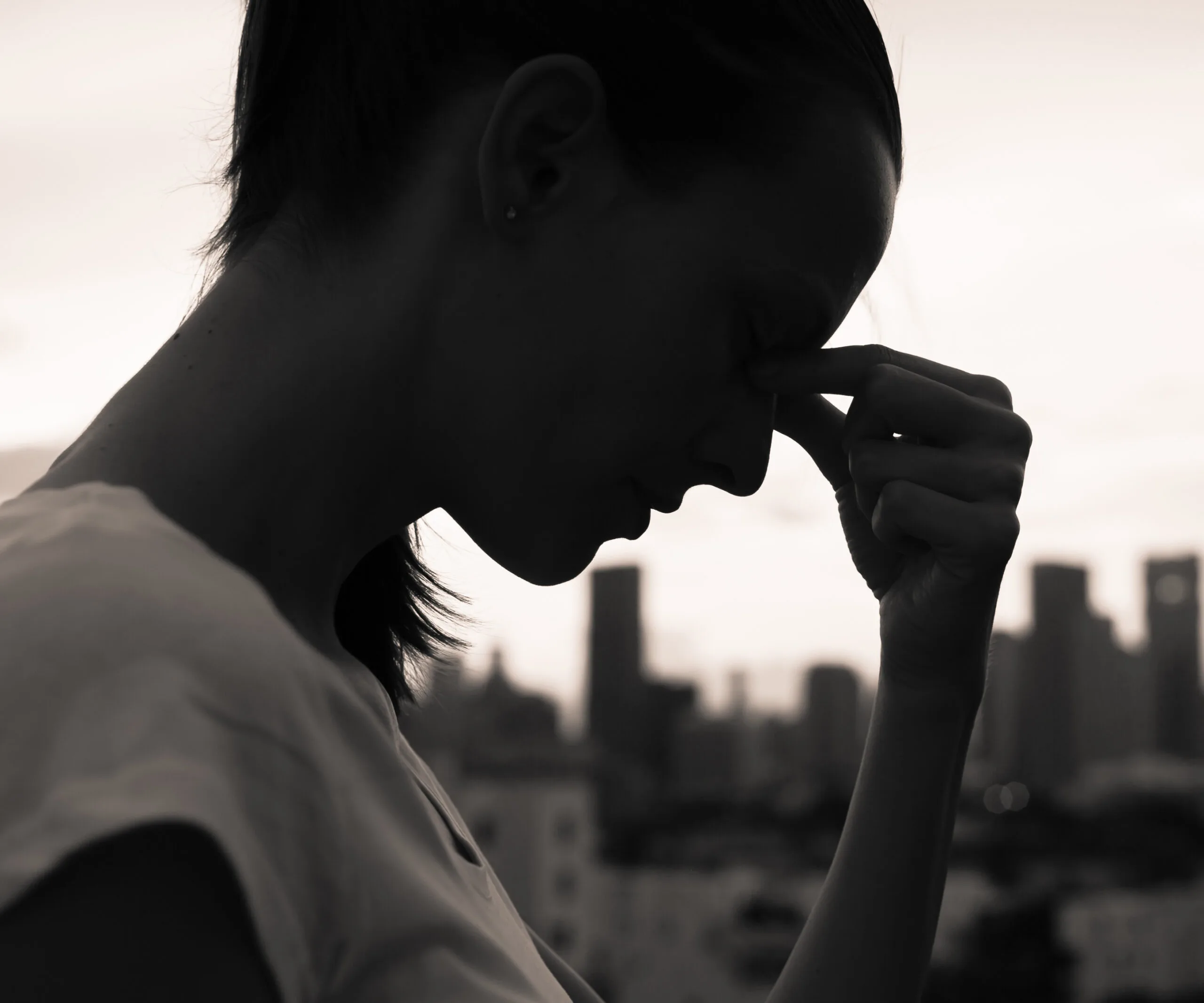 sad woman thinking