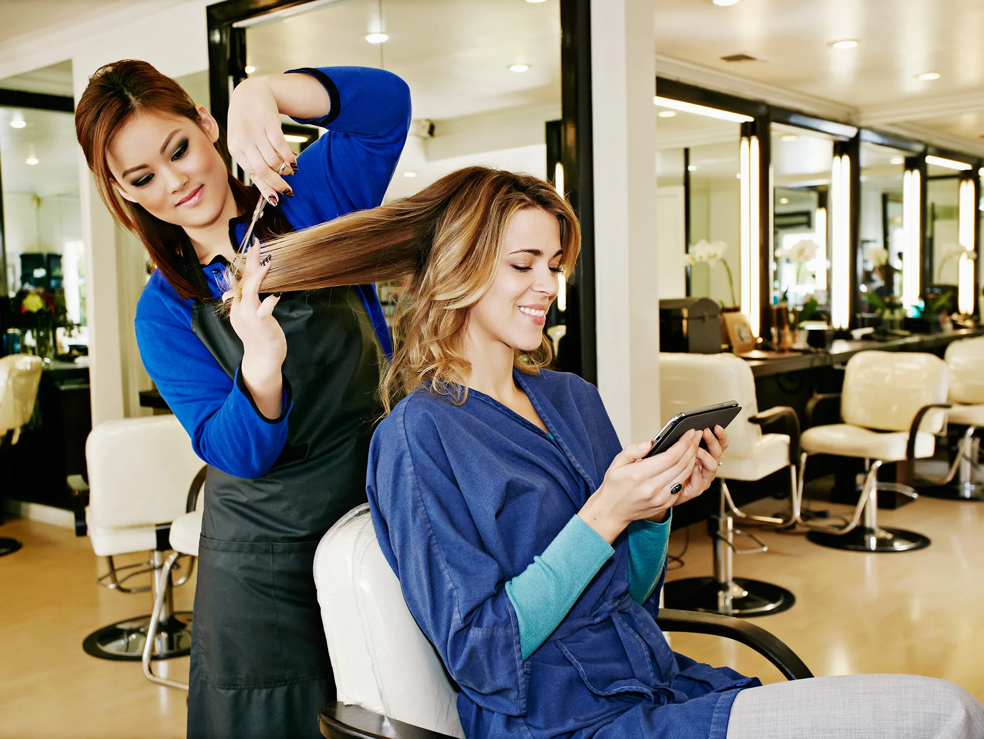 Woman haircut hairdressers
