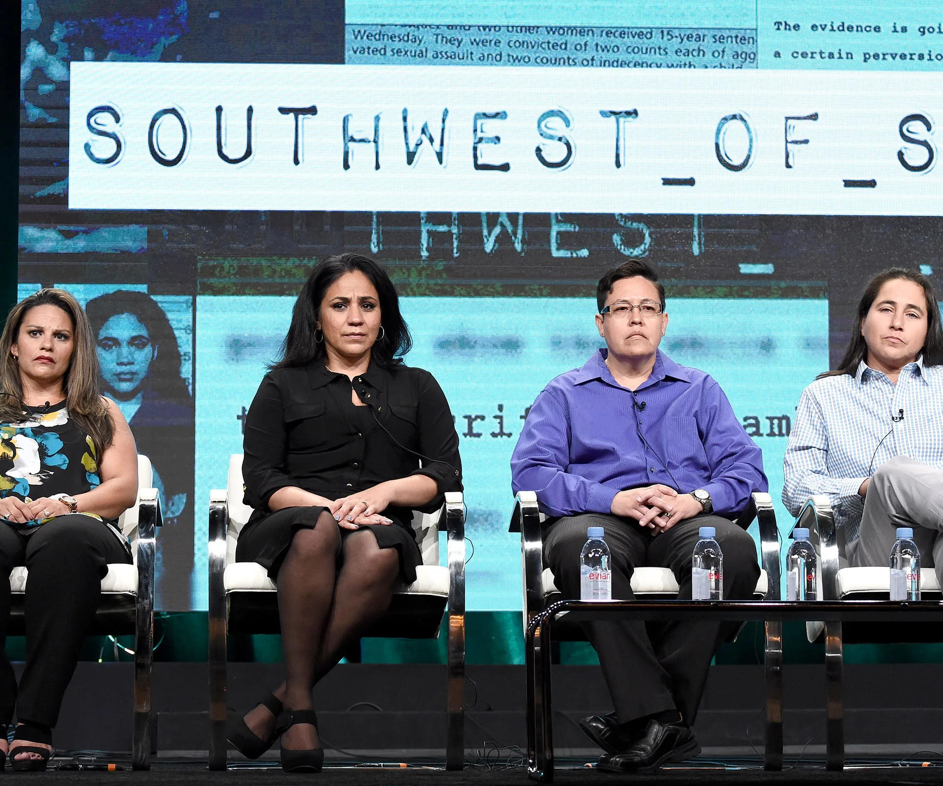 Four individuals sitting on stage, backdrop displays "SOUTHWEST OF SALEM".