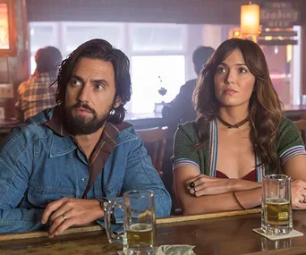 Jack and Rebecca sit at a bar with drinks, both looking thoughtful.