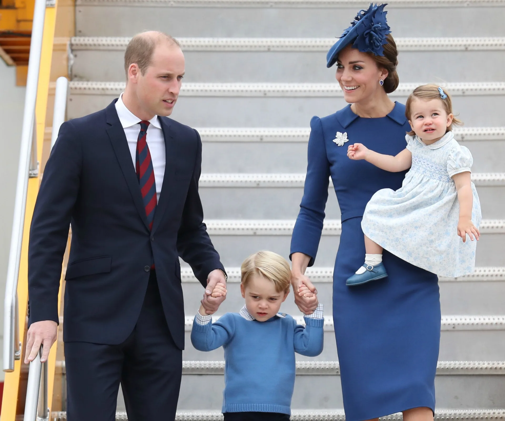 The duke and duchess of cambridge, prince george, princess charlotte,