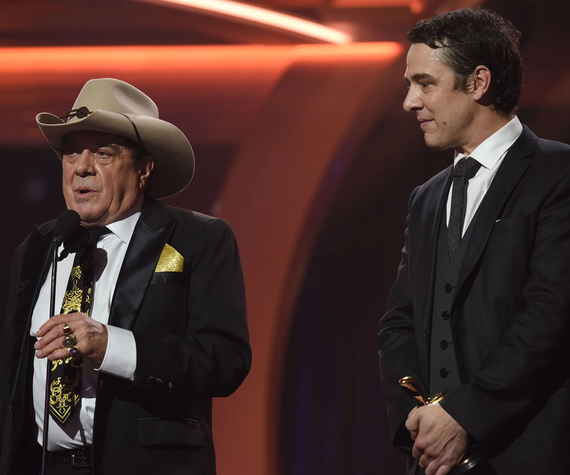 Molly Meldrum and Samuel Johnson