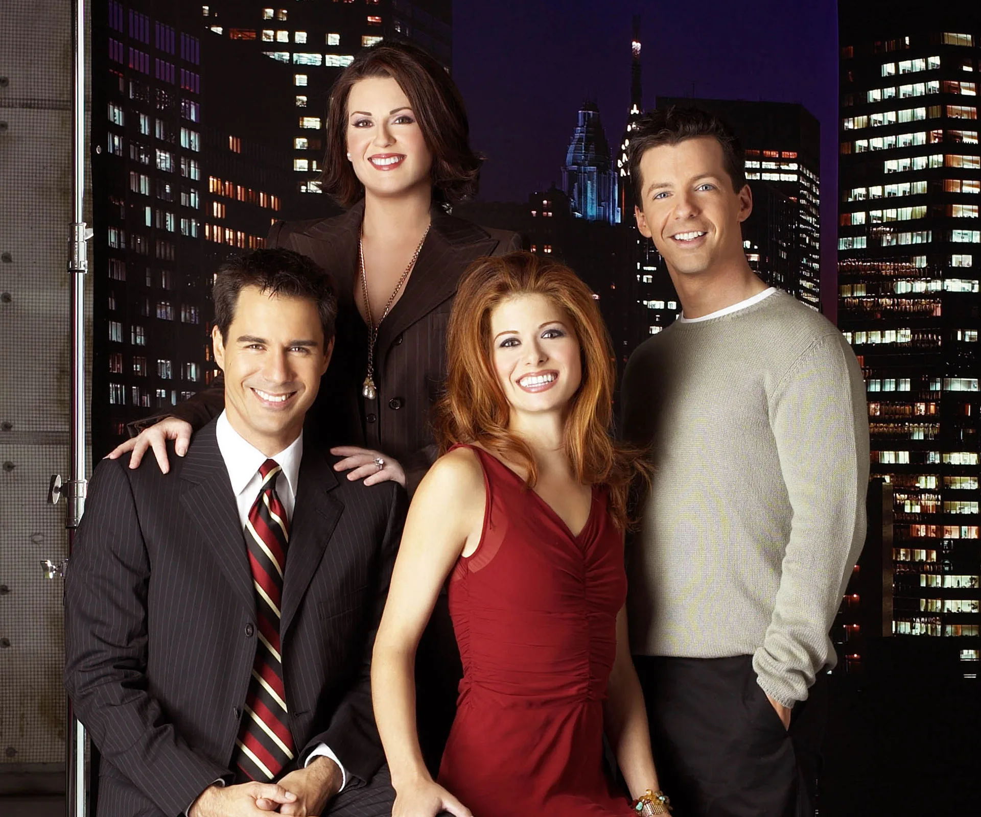 Erik McCormack, Debra Messing, Sean Hayes and Megan Mullally