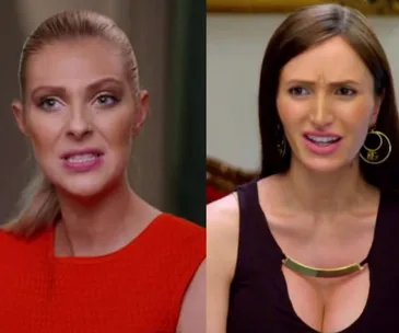Two women from "Yummy Mummies" appear in a heated conversation, expressing tense emotions.