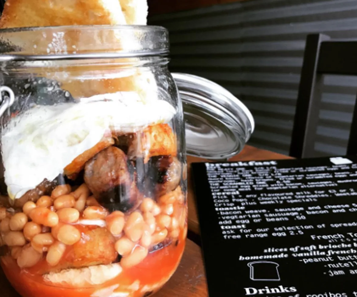 Cafe serves full english breakfast in jar