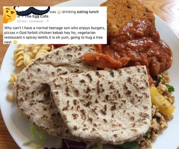 Mum response vegan son