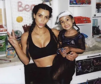Kim Kardashian-West and North West 
