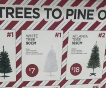 Big W has taken the word Christmas off their trees