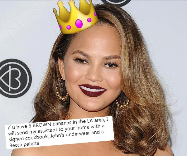 Chrissy Teigen's hilarious quest for brown bananas