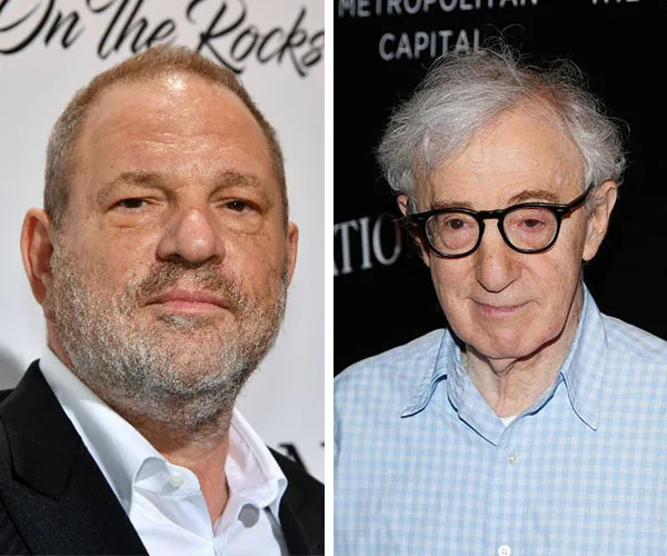 Two men are pictured side by side, both wearing suits at separate events.