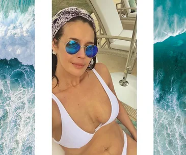 megan gale holidaying in fiji
