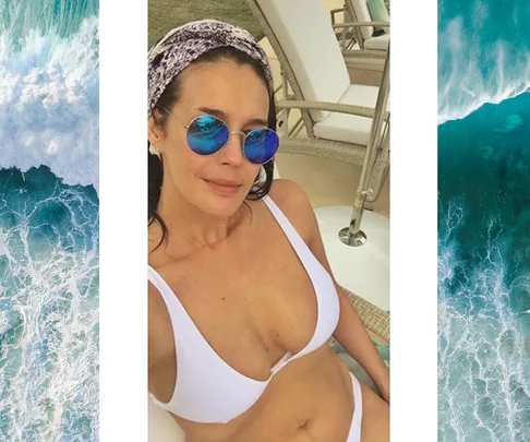 megan gale holidaying in fiji