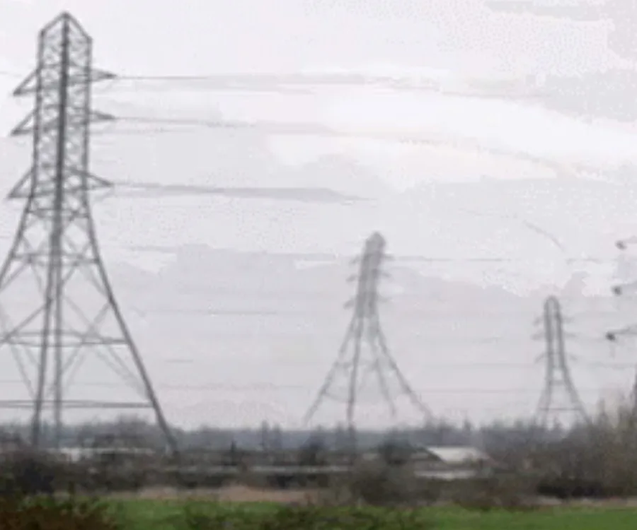 Electrical towers wobble in a GIF, creating an illusion that some viewers may perceive as sound.