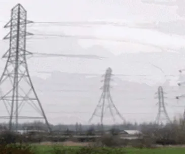 Electrical towers wobble in a GIF, creating an illusion that some viewers may perceive as sound.