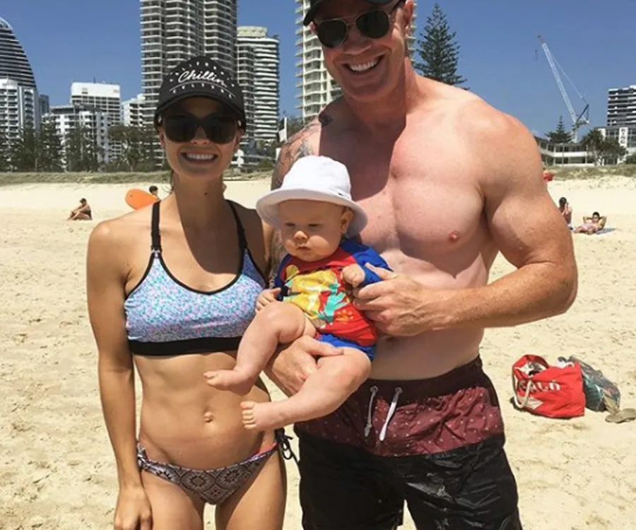 Lauren Brant and Barry Hill with their son, Miller