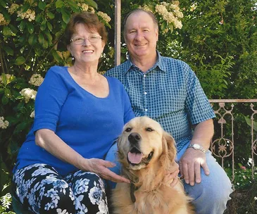 Allison and Paul with cute dog 