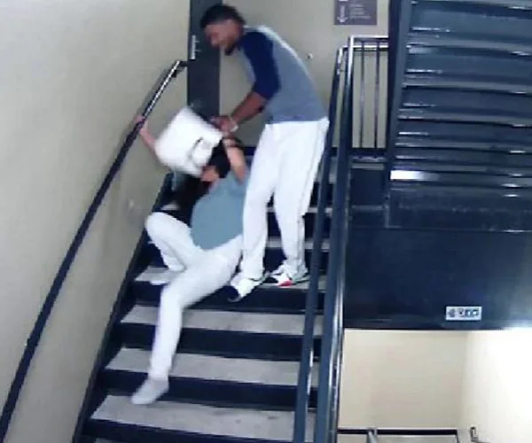 Baseball player violently attacking his fiancée