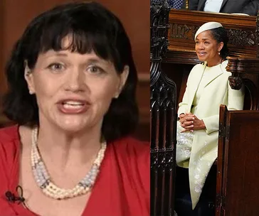 Samantha Markle and Doria Ragland in split image; one speaking, the other seated in formal attire.
