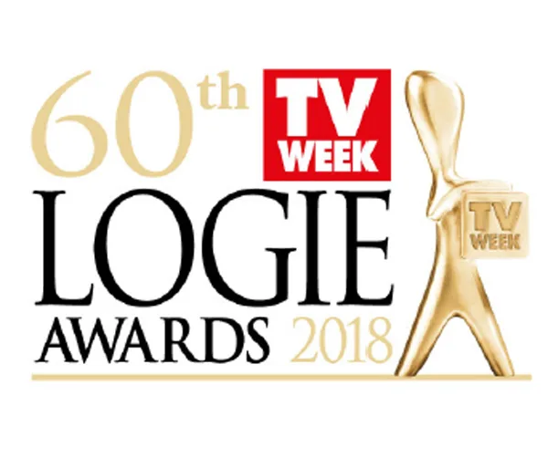 "60th TV Week Logie Awards 2018 logo with a stylized gold statue holding a TV Week plaque."