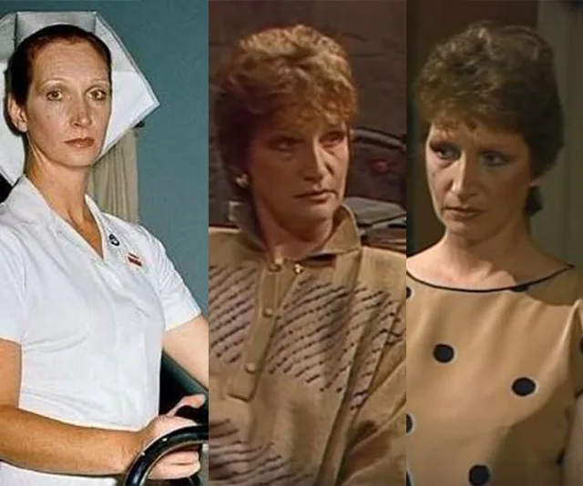 Image collage of Cornelia Frances portraying nurse, in different roles from TV shows, wearing diverse outfits and expressions.