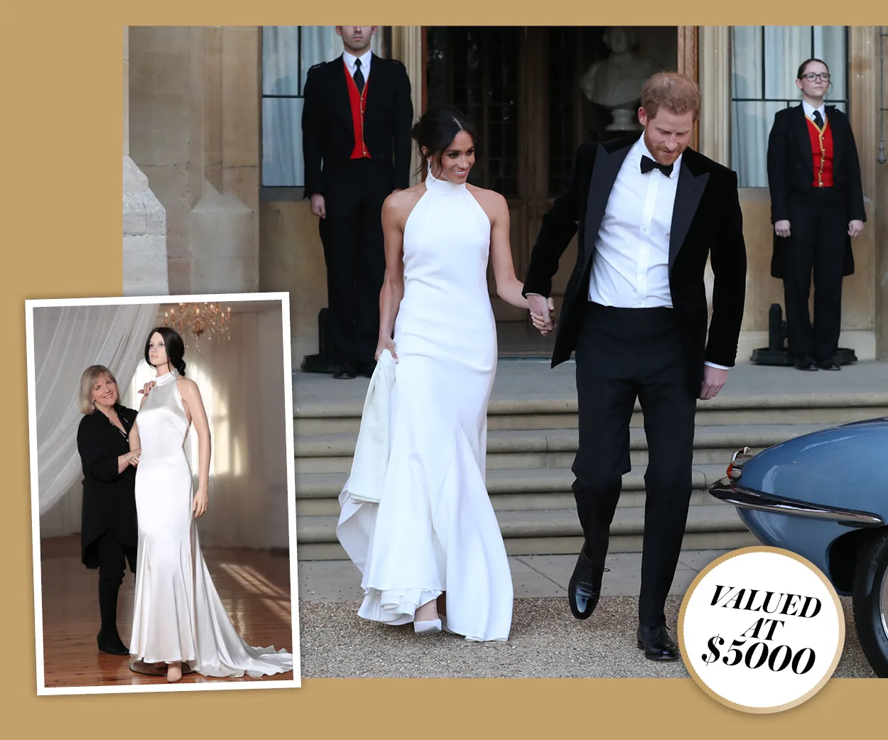 meghan markle's halter reception dress This is why Meghan Markle's halter-neck wedding dress won't go on display  in Windsor