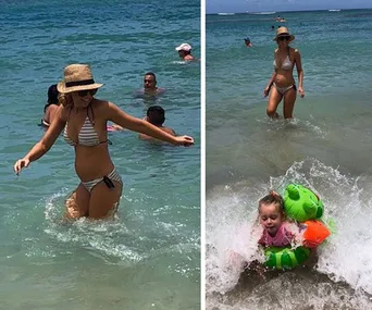 Carrie Bickmore pregnant bikini